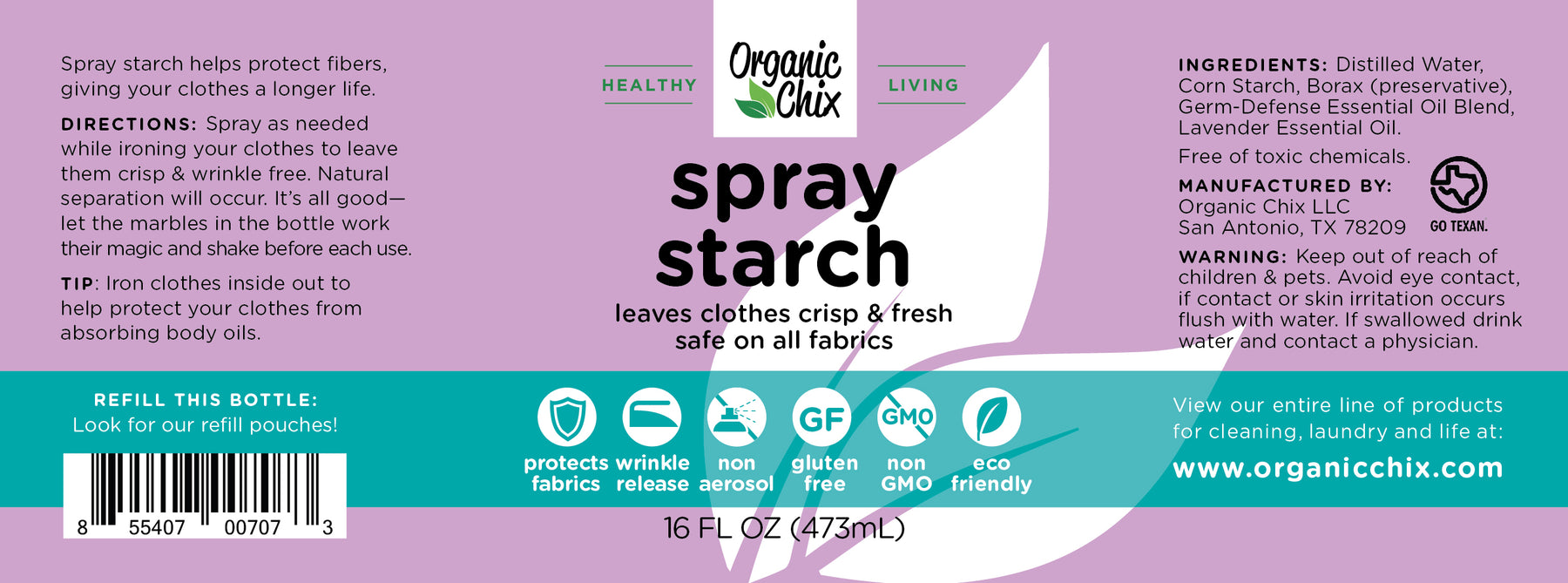 Spray Starch – Organic Chix